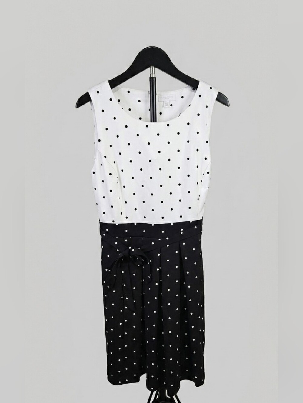Charter Club Black and White Polka Dot Sleeveless Dress
